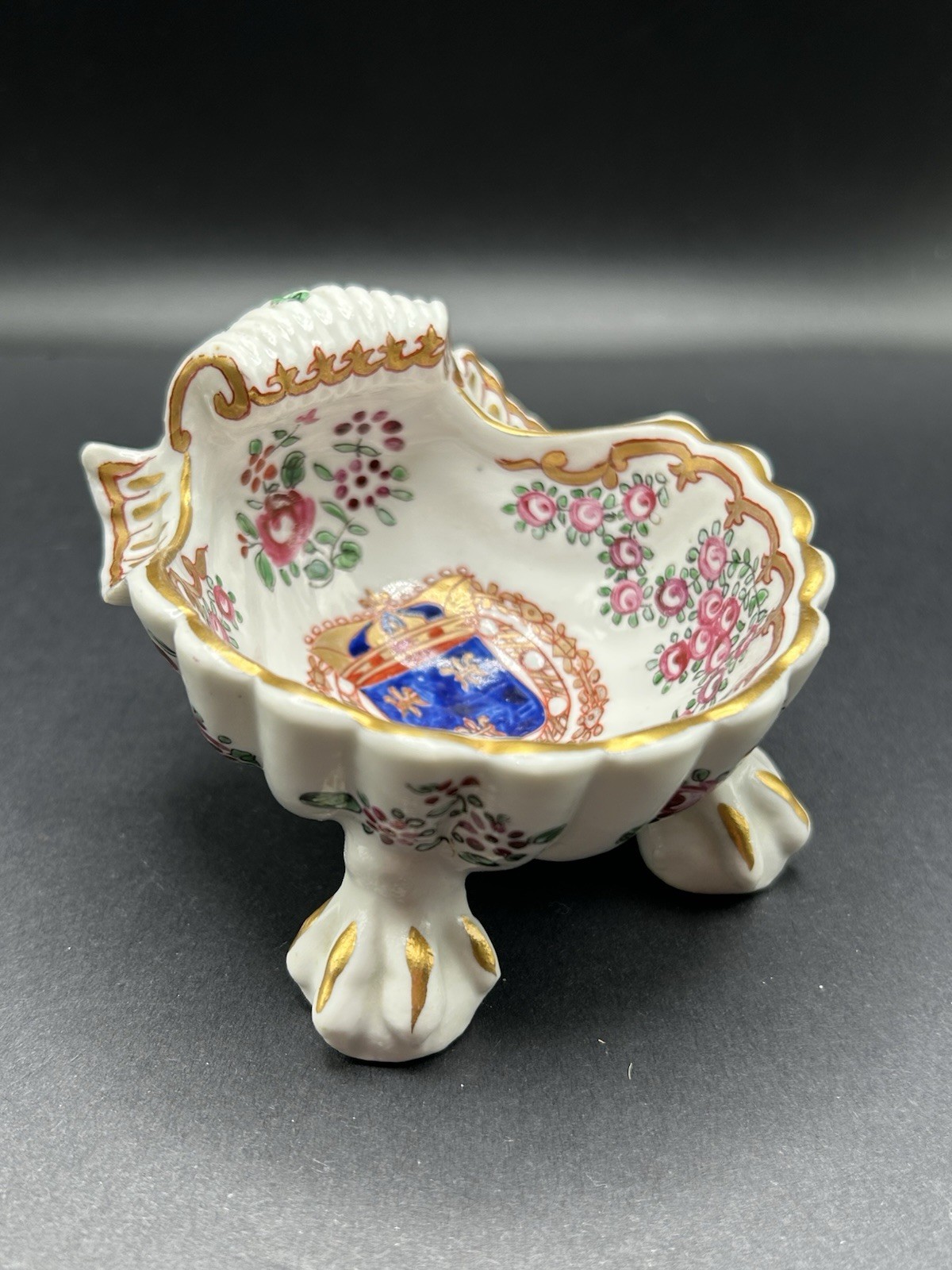 VTG Antique Samson of Paris Fotted Hand Painted Salt Cellar Trinket Dish