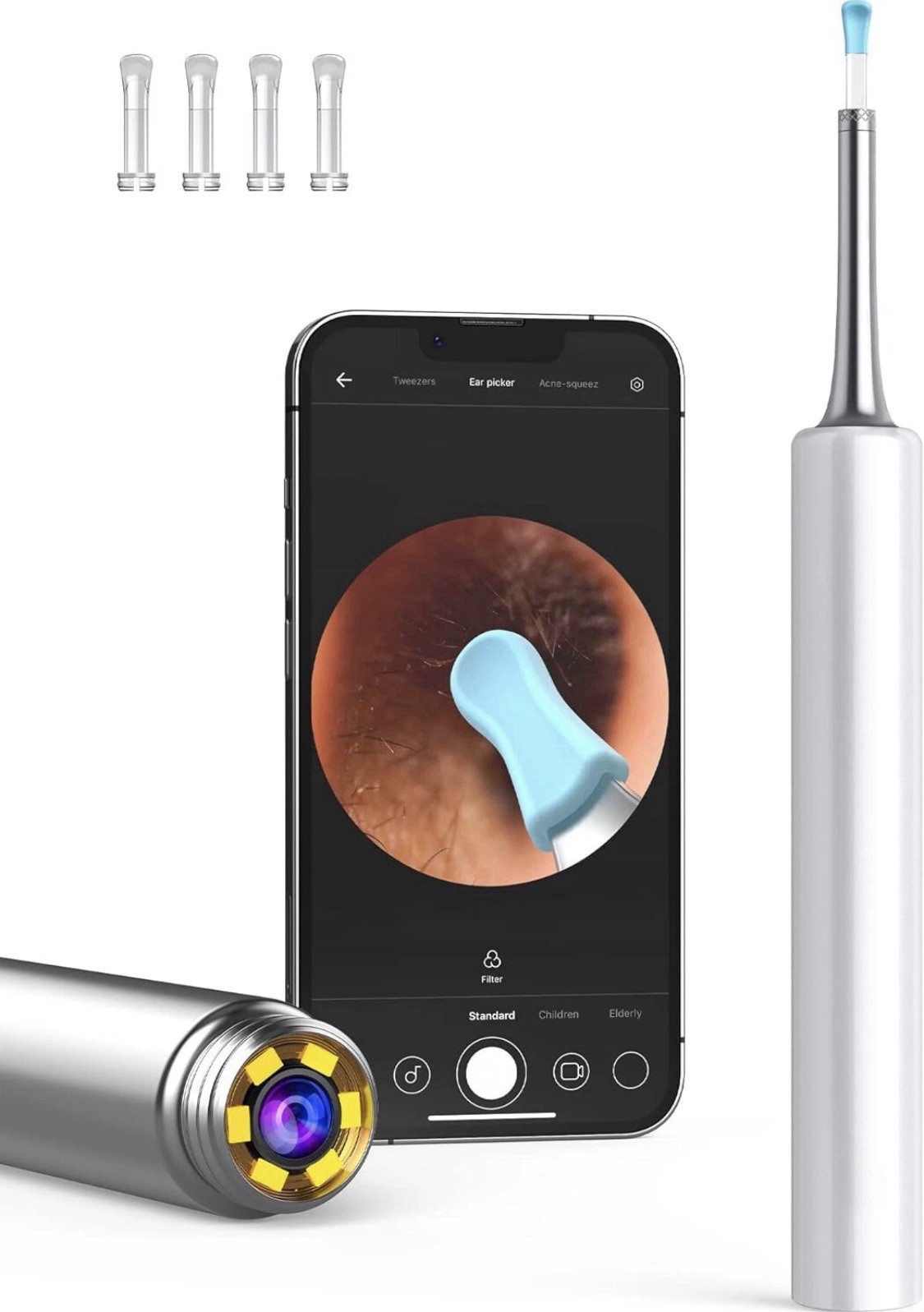 Wireless Ear Wax Removal Tool Camera HD Visual Otoscope Earpick