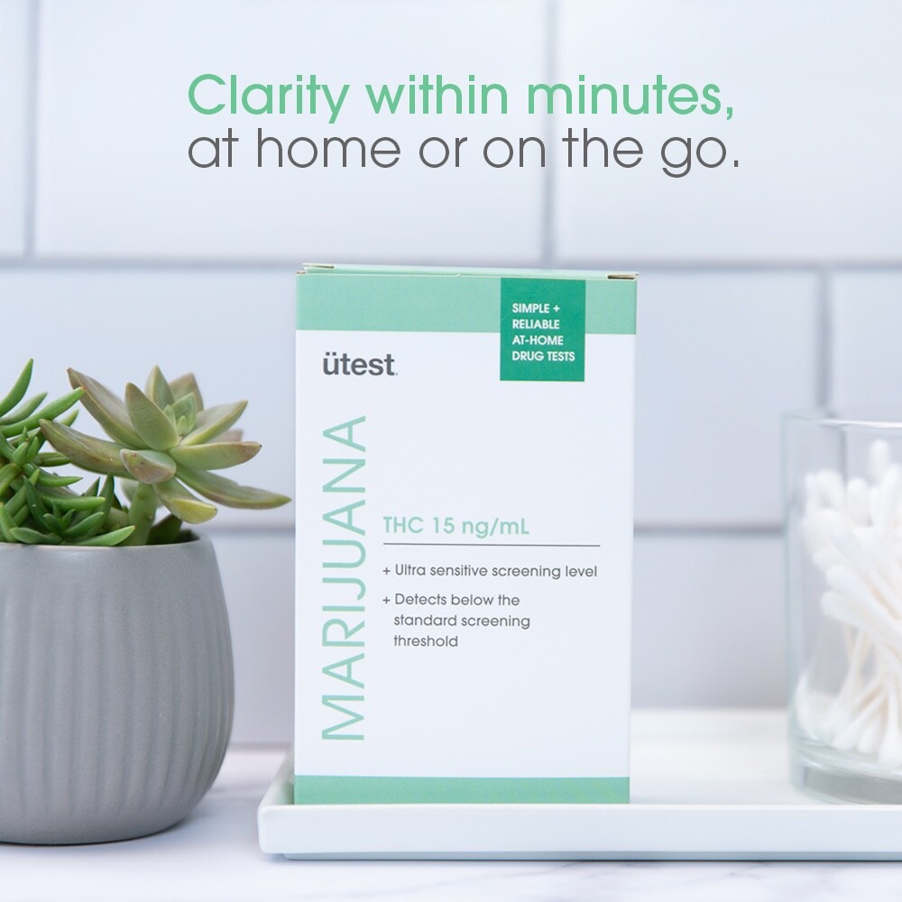 Utest (10 Pack) Sensitive THC 15 ng/mL Marijuana Low Level Home Drug Test