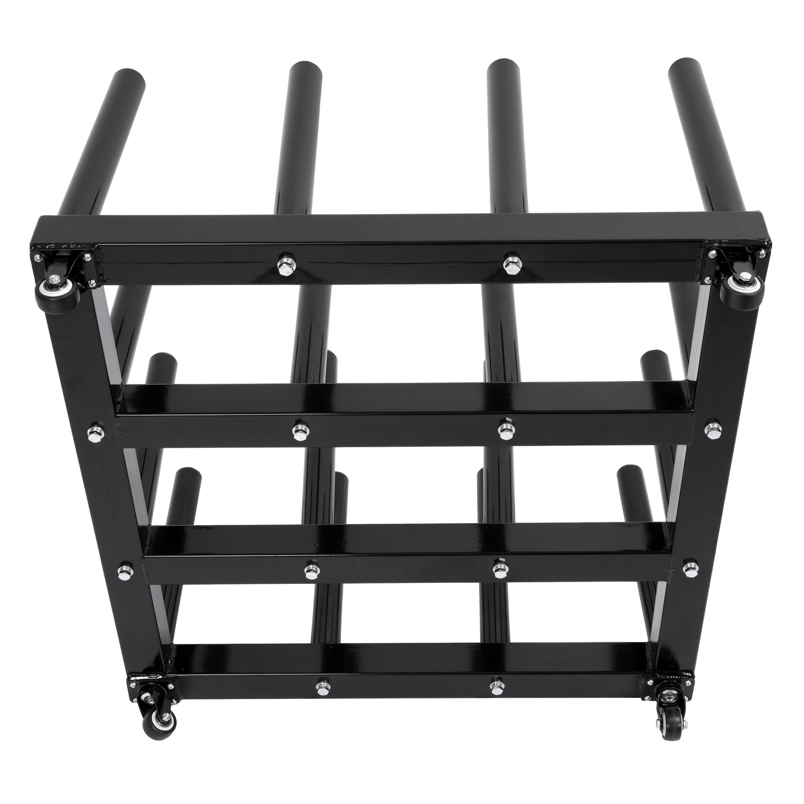 Vinyl Cart Mobile Media Rack 16 Roll Capacity Heavy Duty Digital Media Storage