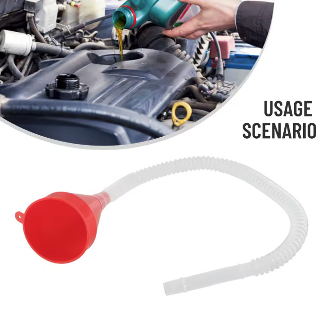 Universal Telescopic Car Oil Funnel with Hose Gasoline Fuel Filling Tool - NEW