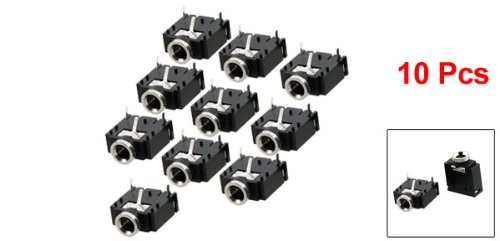 uxcell a12062600ux0366 10 Pcs 3 Pin PCB PJ318(10Pcs), "Black, Silver Tone"