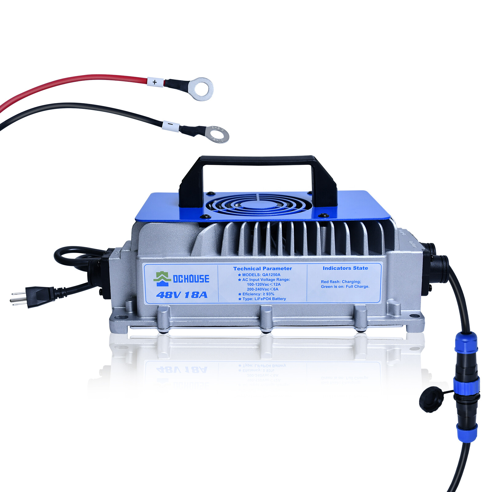 48V 100Ah Lithium LiFePO4 Battery with 18A Charger Golf Cart, Trolling Motor RV