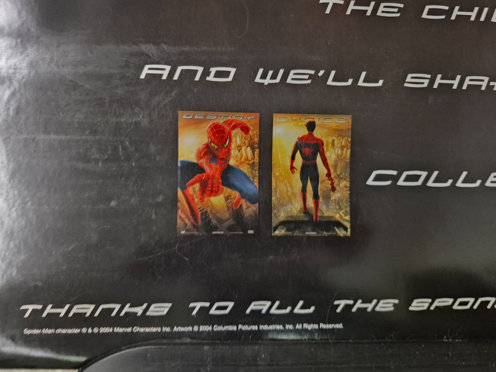 SPIDER-MAN 2 Original Movie Poster DS 27x40 Charity Donation Spiderman Poster