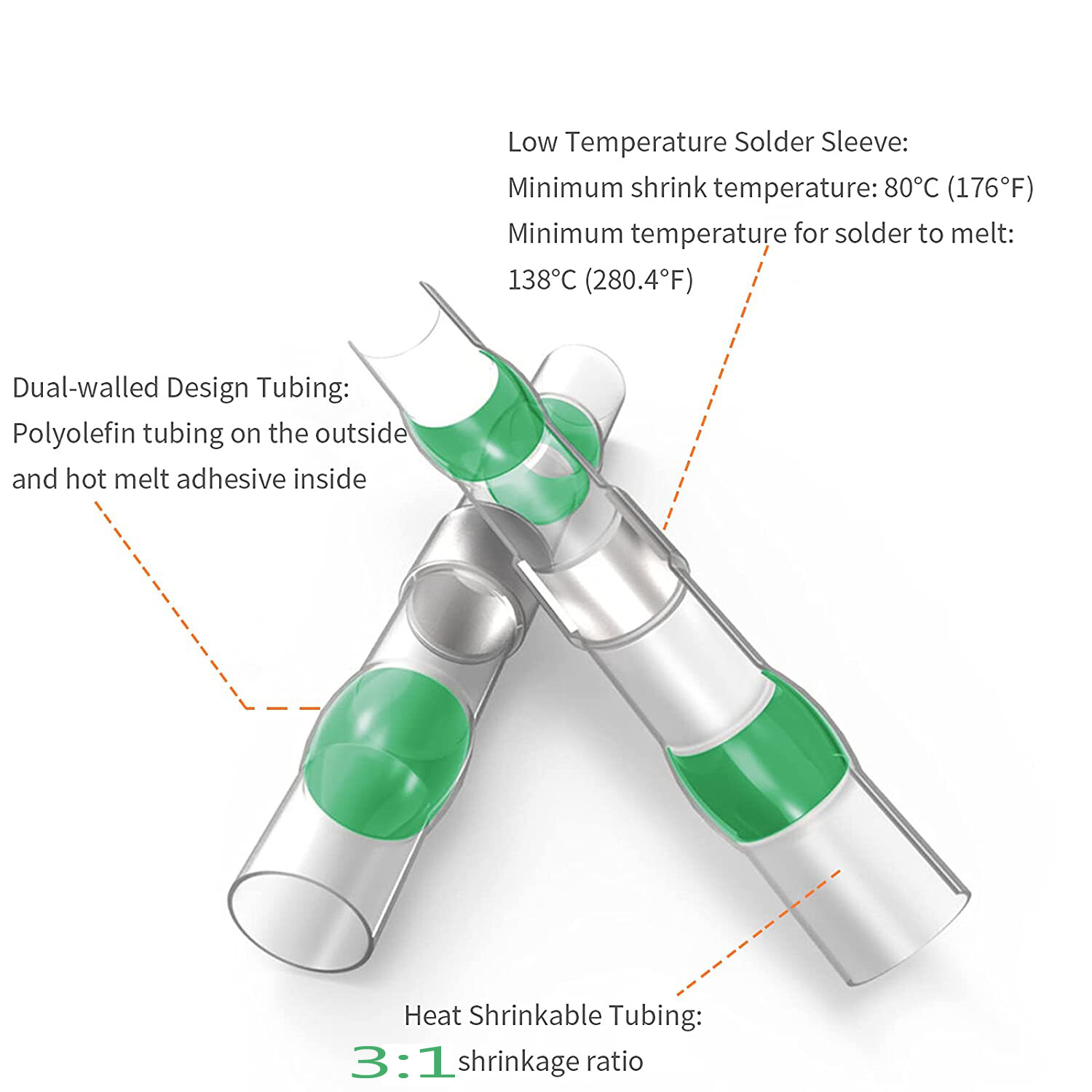 400/100x Waterproof Solder Seal Sleeve Heat Shrink Wire Connectors Terminal kits