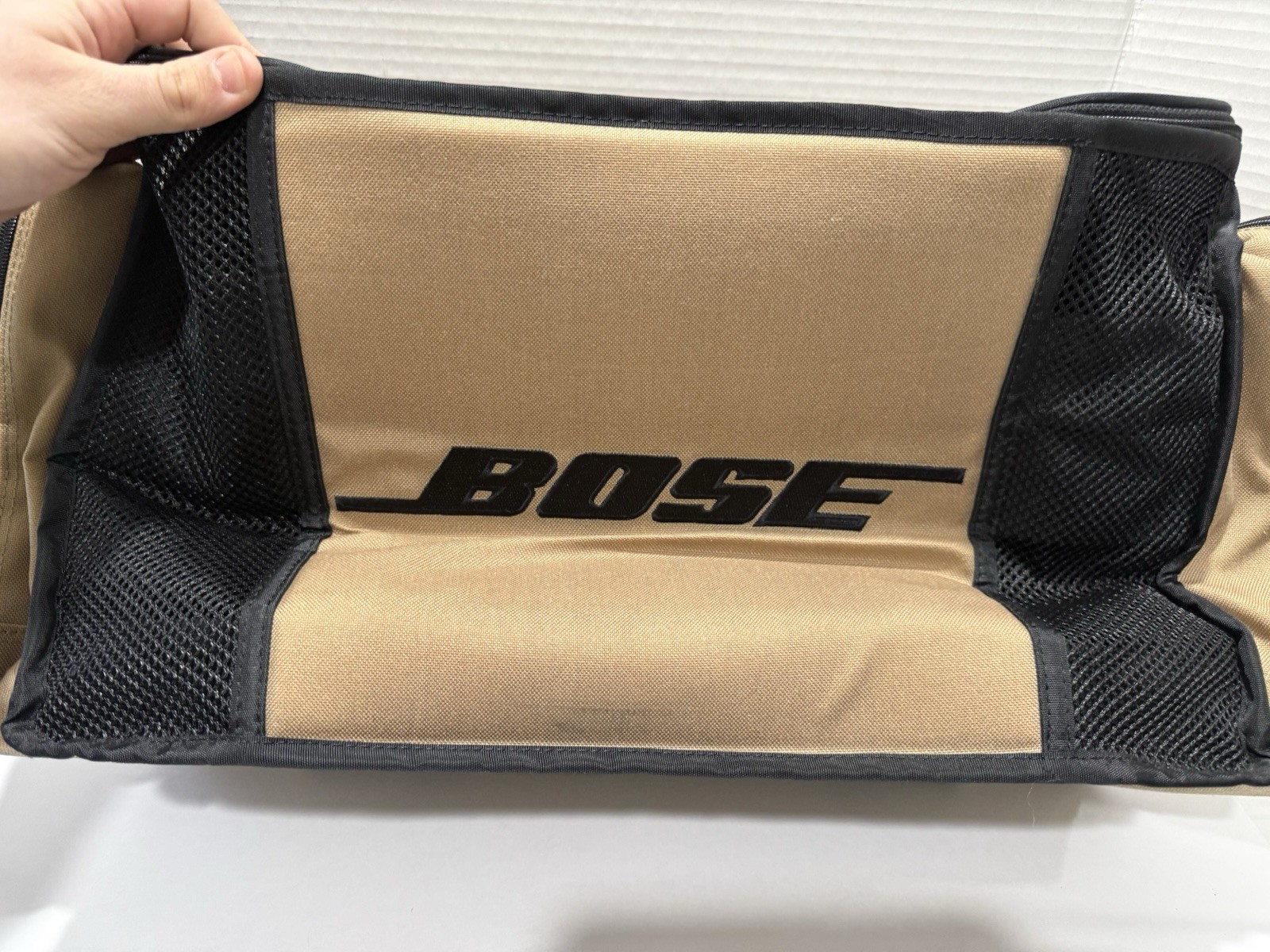 Vintage BOSE AW-1 Acoustic Wave Travel Canvas Bag w/ Power Supply 20"x11"x8"