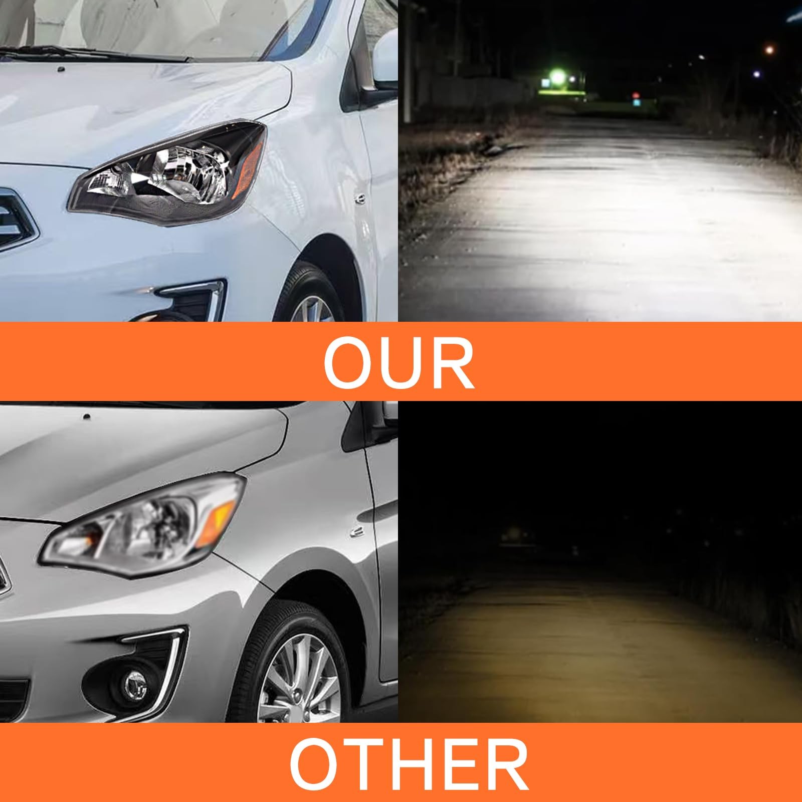 Headlight W/O Bulbs for Mitsubishi Mirage G4 Sedan Pair Halogen Head Lamp