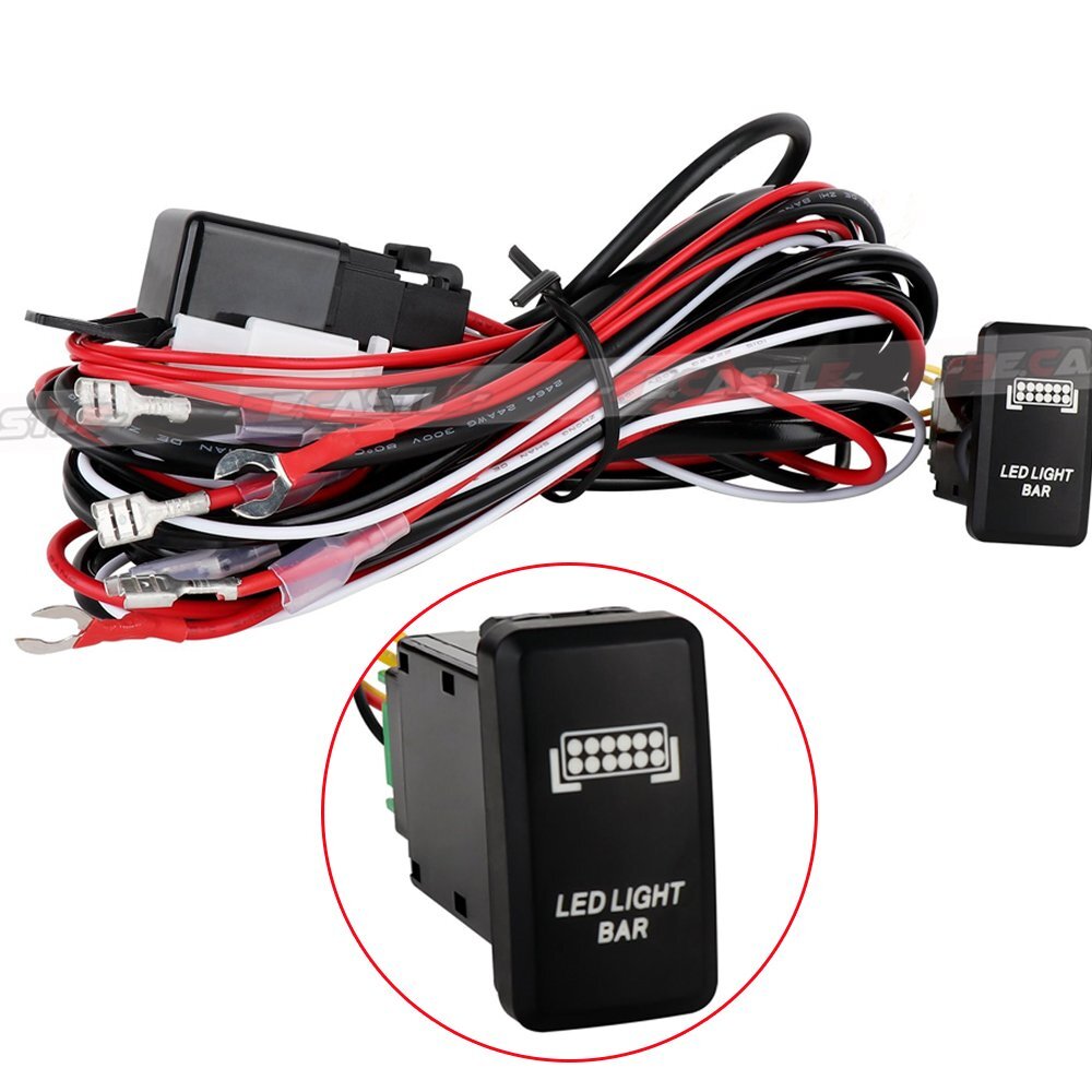 2pcs Universal LED Light Bar Wiring Harness Kits 12V 40A Relay Rocker Switch Kit