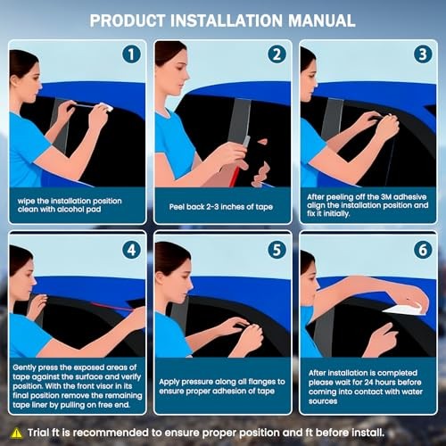 Window Visors Rain Guards Compatible with 2013-2022 Buick Encore (Excludes