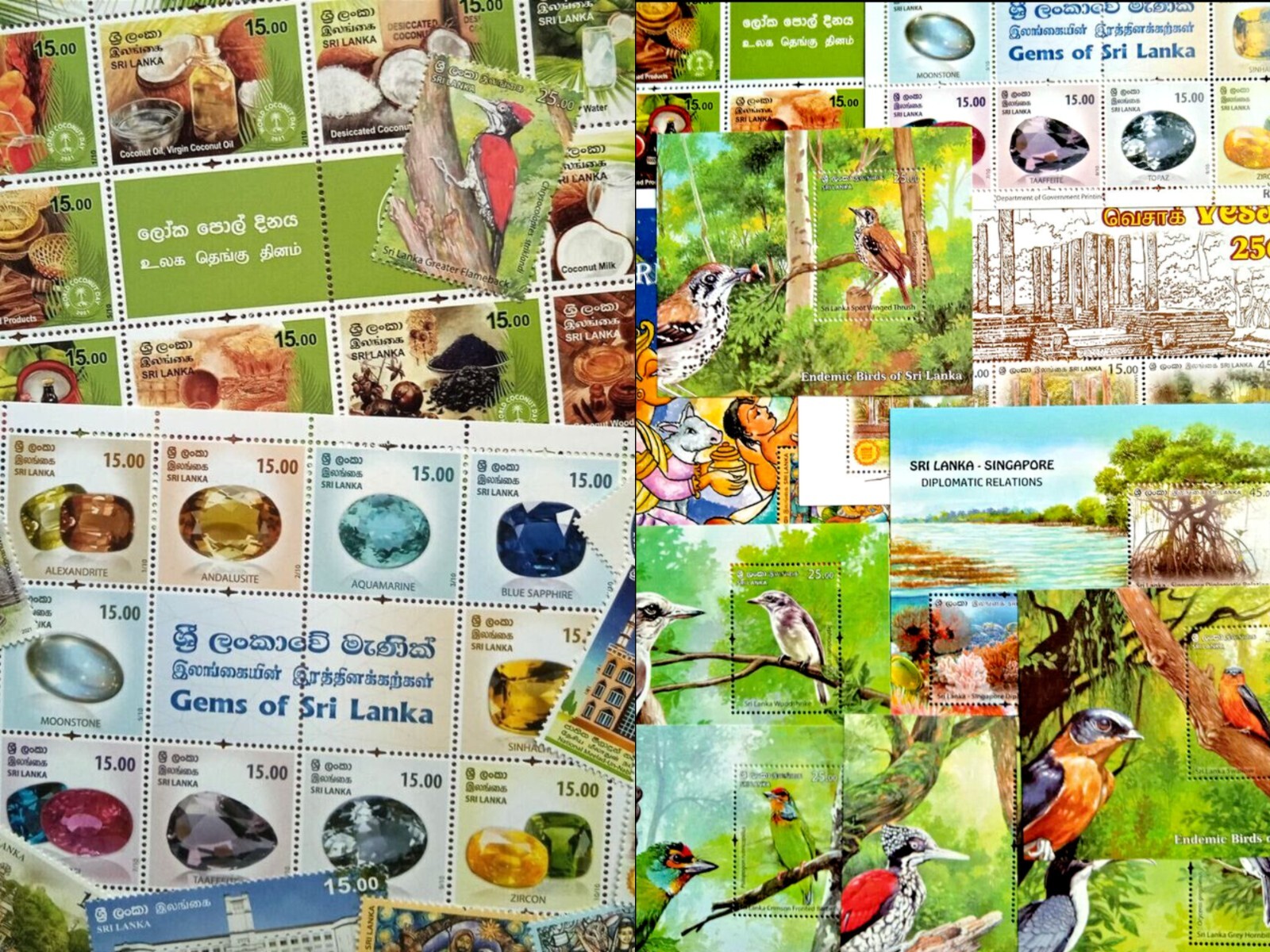 Sri Lanka 37 Stamp Collection 2021 Complete Year Pack + 11 MINI sheets MNH
