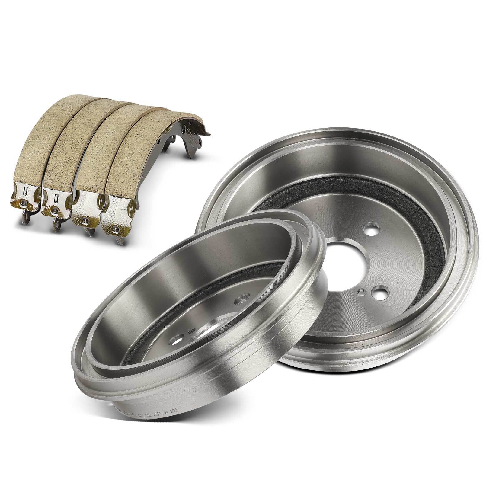 Rear Brake Drums +Ceramic Brake Shoes for Toyota Yaris 2007 2008 2009 2010-2014