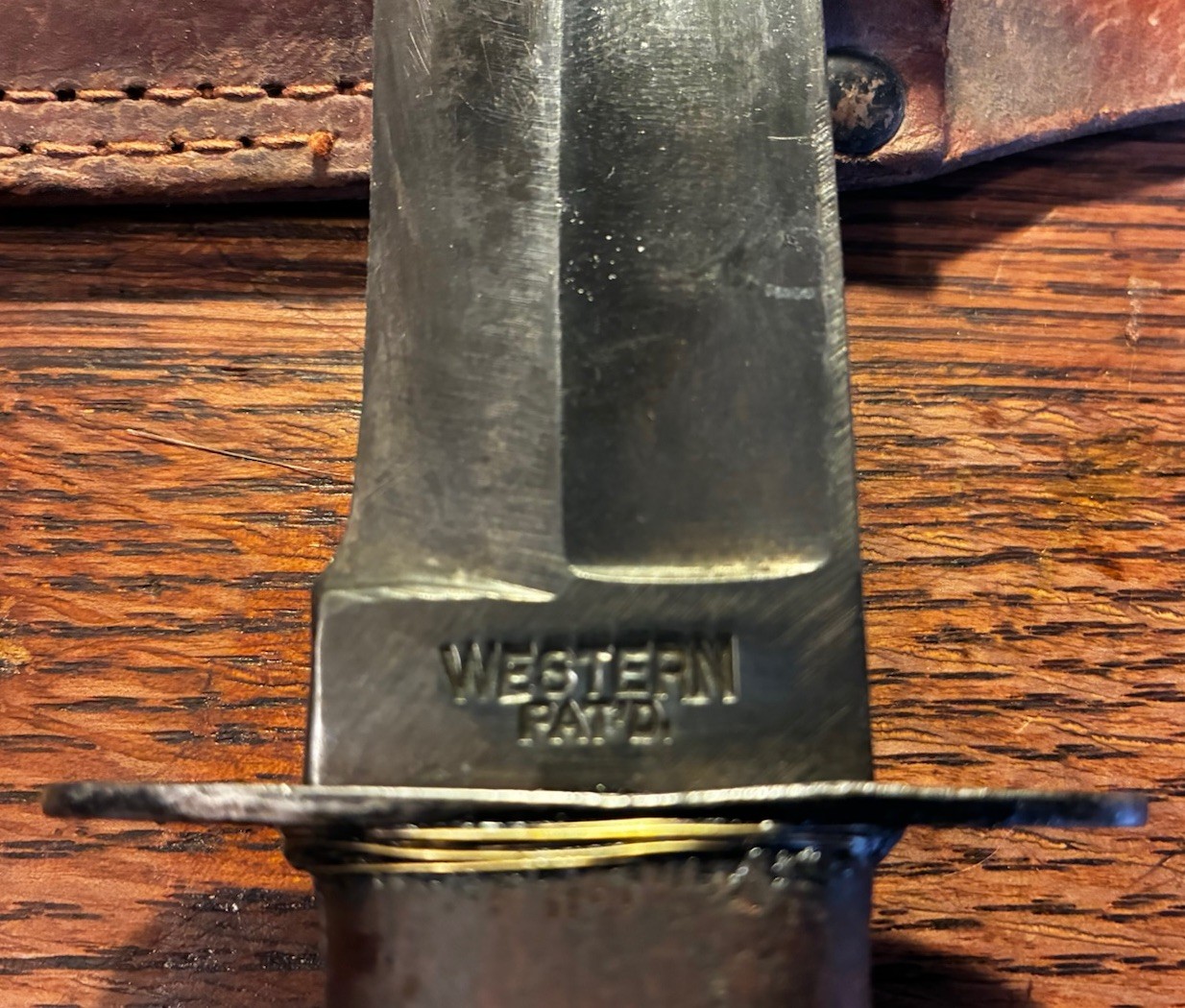 US Army USMC Marine WWII Theater Handle Western G46-8 Fighting Knife, Sheath Vtg