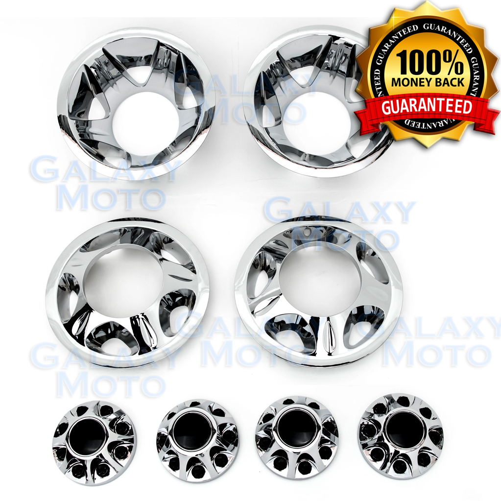 08-10 GMC Sierra 3500 DUALLY ONLY Chrome Wheel Simulator Liner+Center Caps Cover