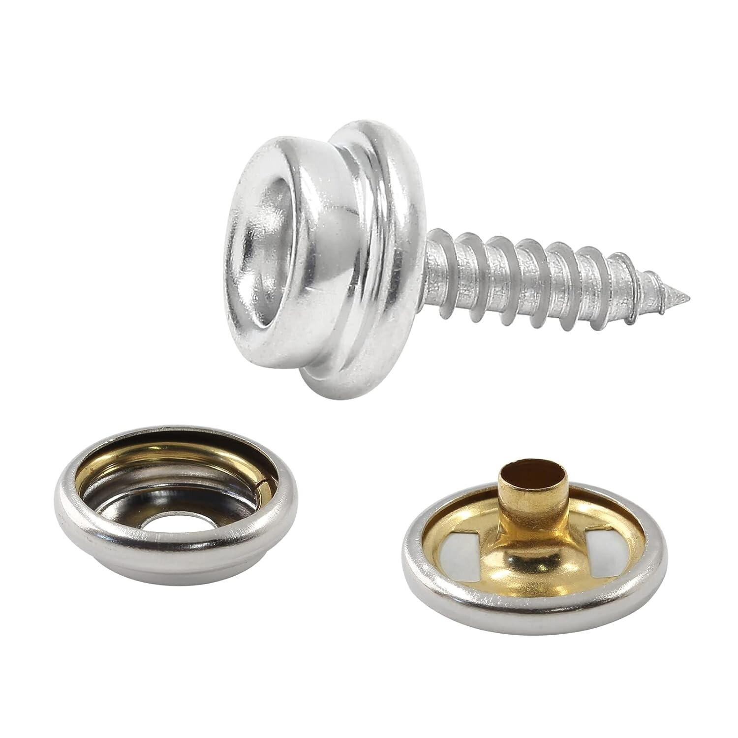 50 sets Fastener Snap Press Stud Cap Buttons With 2 Tools for Marine Boat Canvas