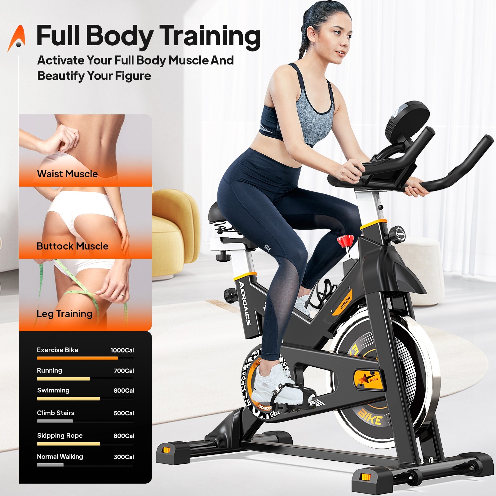 Indoor Cycling Bike Exercise Bike Stationary Bike Bicycle Cardio Workout Bike