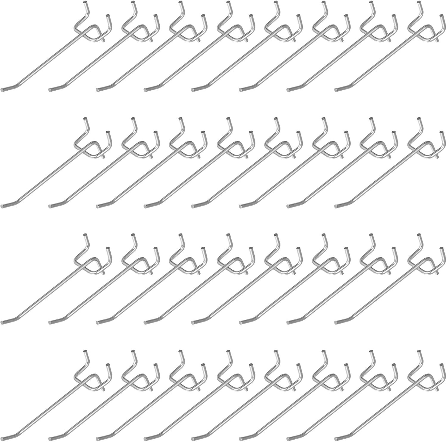 100 Pack 4 Inch Pegboard Hooks, Heavy Duty Metal Peg Board Accessories Fit 1/4"