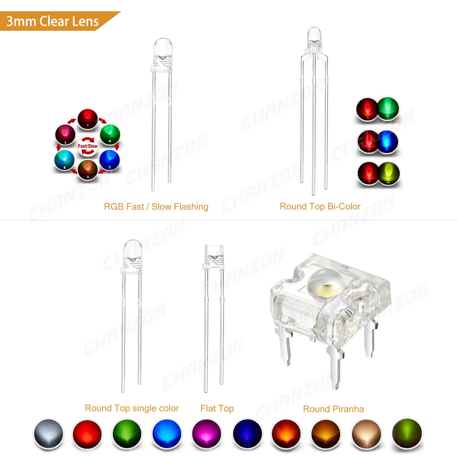 3mm 5mm 8mm 10mm UV LED Diode Red White RGB Lights Emitting Diode Electronics