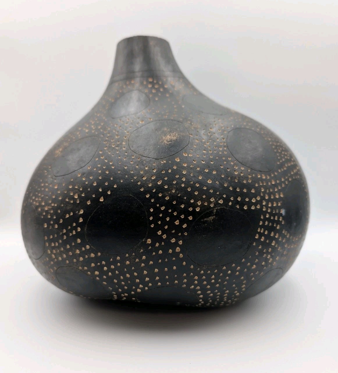 Hand Carved Decorative Painted Gourd African Tribal Folk Art Made In Kenya