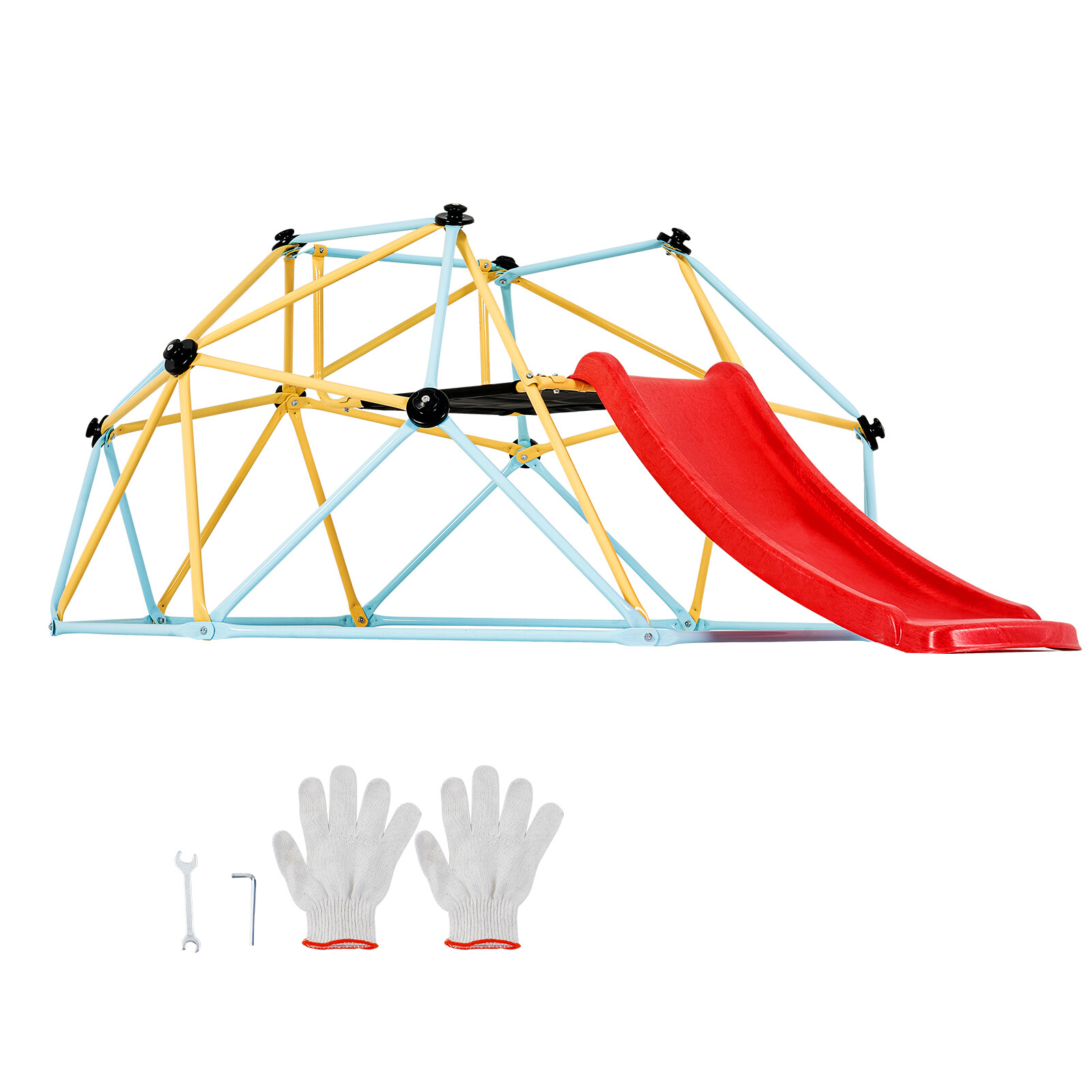 VEVOR Climbing Dome 8FT Geometric Dome Climber with Slide Jungle Gym 3-9 Years