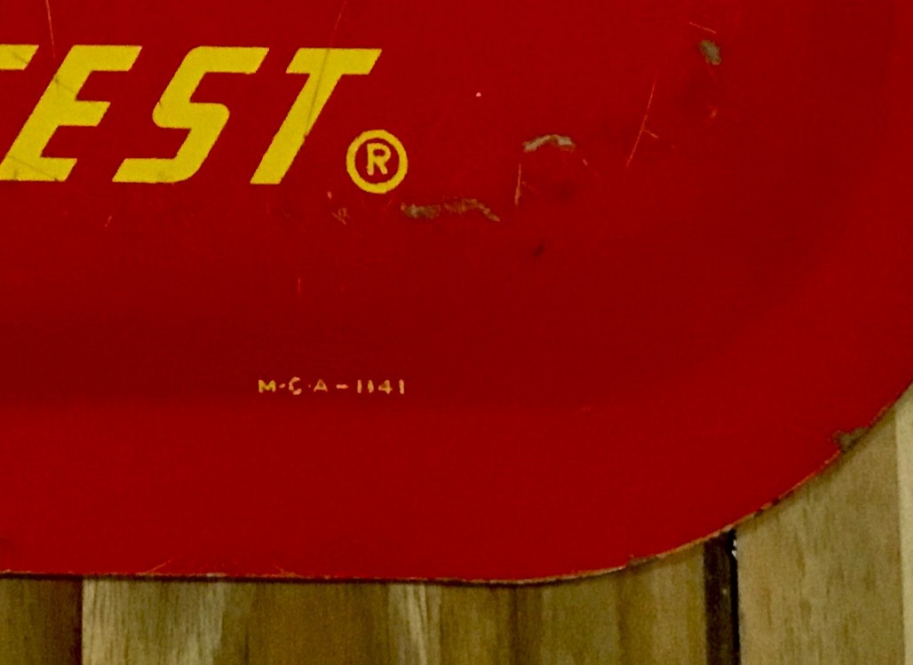 VTG DRINK ROYAL CROWN RC COLA BEST BY TASTE TEST CONCAVE METAL SIGN NOT A REPRO