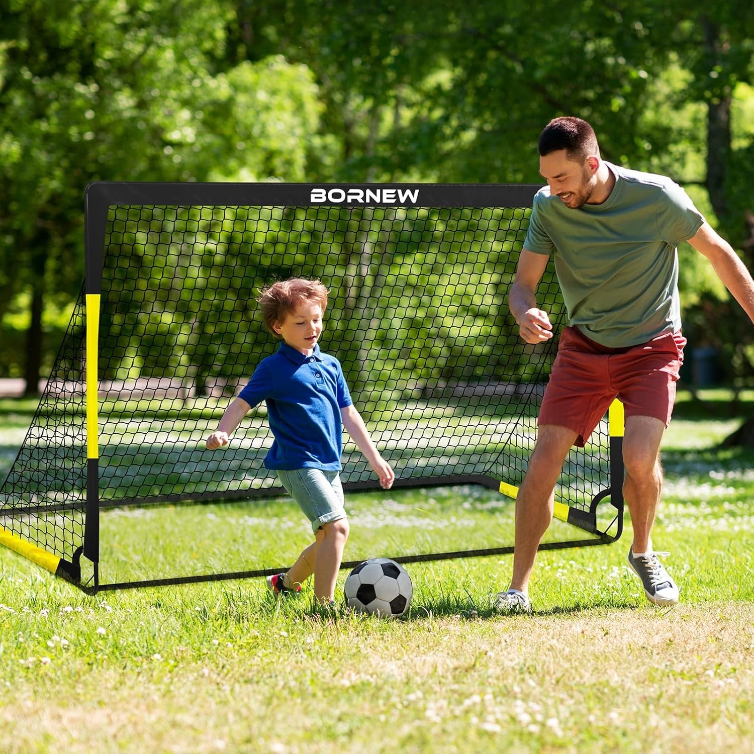 Kids Soccer Goal for Backyard Set - 2 Set of 7X5 / 6X4 Ft Toddler Soccer Nets Tr