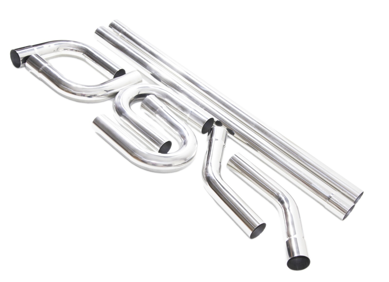 SS Straight+45DEG+90DEG+U Bend DIY Custom Mandrel Exhaust 8PC 2.5" OD Pipe Kit