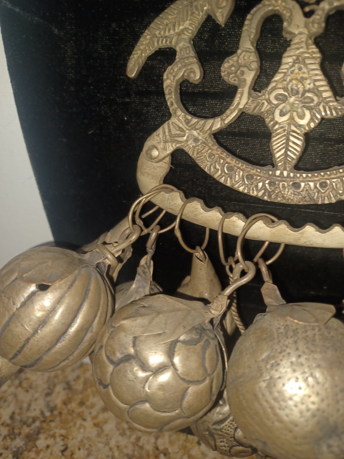 Brazilian Penca de Balangandan Silver on Brass 10 Charms Brazil