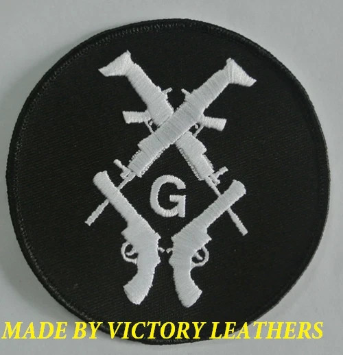 Masonic Patch with Guns 3" Round Patch