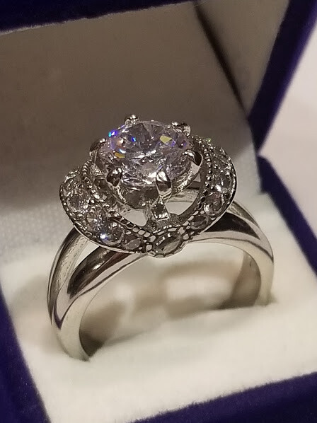 CLEARANCE SALE! 3.20 Ct LC Moissanite Solitaire Engagement Ring Stainless steel