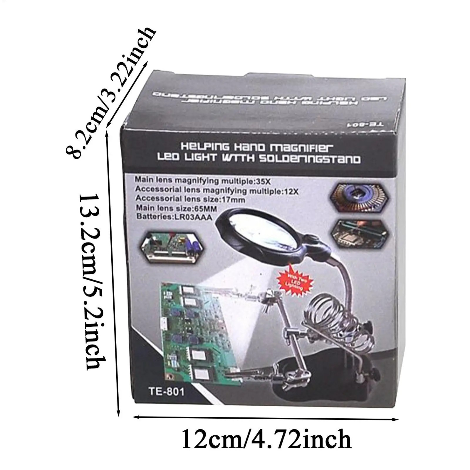 Third Hand Soldering Solder Iron Stand Holder Magnifier Helping Station Tool