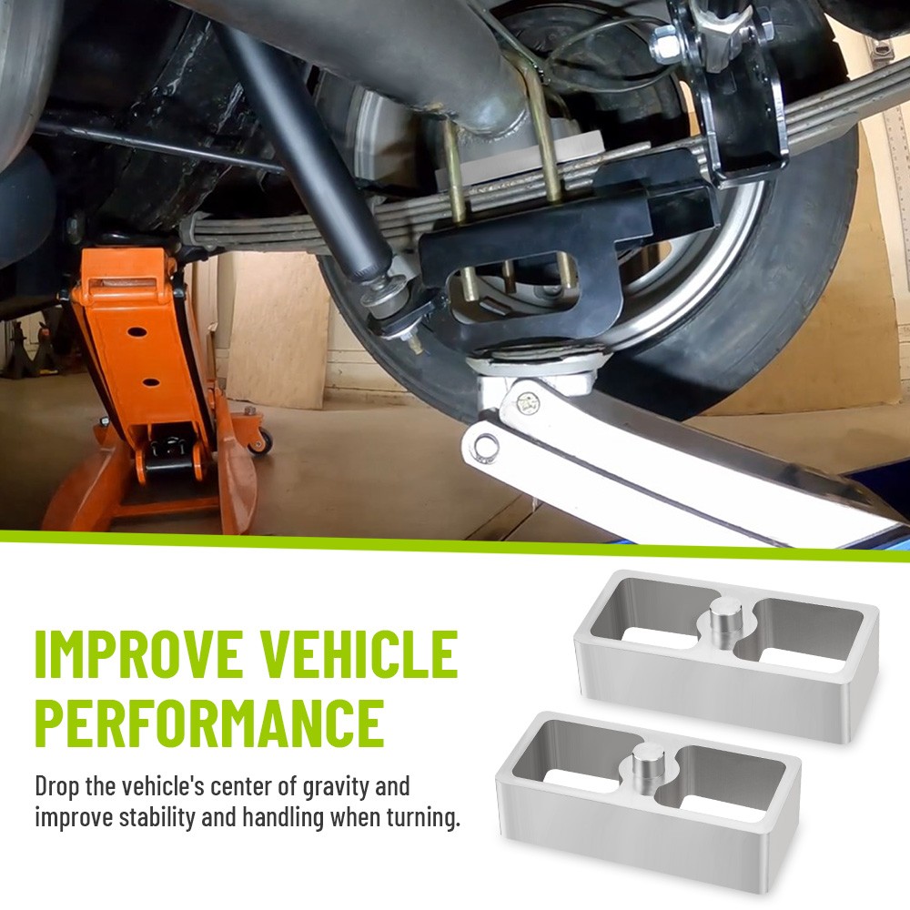 1" Inch Universal Aluminum Extruded Leaf Spring Lowering Block Kit 2PCS