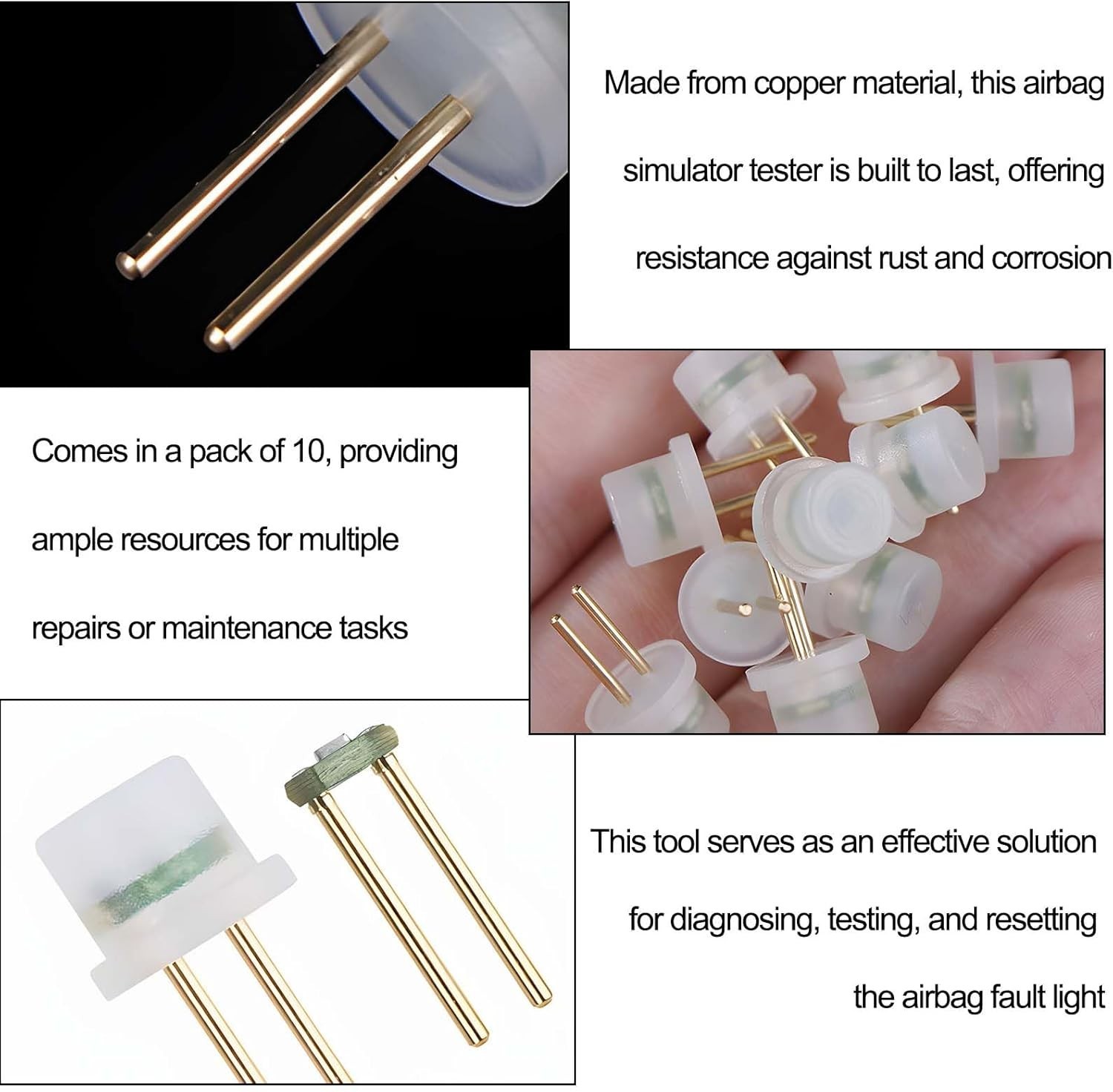 Car SRS Airbag Simulator Tester 2 Ohm Resistor Fault Light Reset Tool Universal