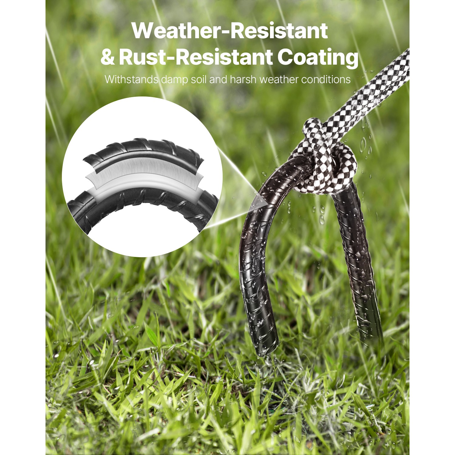 16-Inch 16 Pack Rebar Stakes Heavy Duty J Hook Galvanized Steel Ground Anchors