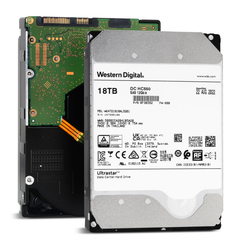 WD Ultrastar DC HC550 18TB SAS 3.5in Enterprise HDD WUH721818AL5201 0F38352