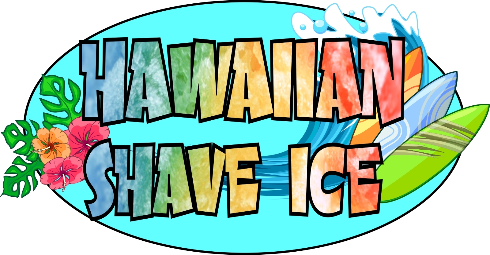 Hawaiian Shave Ice Decal 18" Concession Trailer Cart Food Truck  Vinyl Sticker