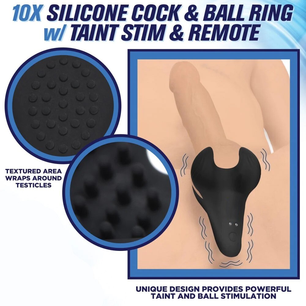 Vibrating Cock Ring Balls Massager Penis Vibrator with Remote Control for Couple