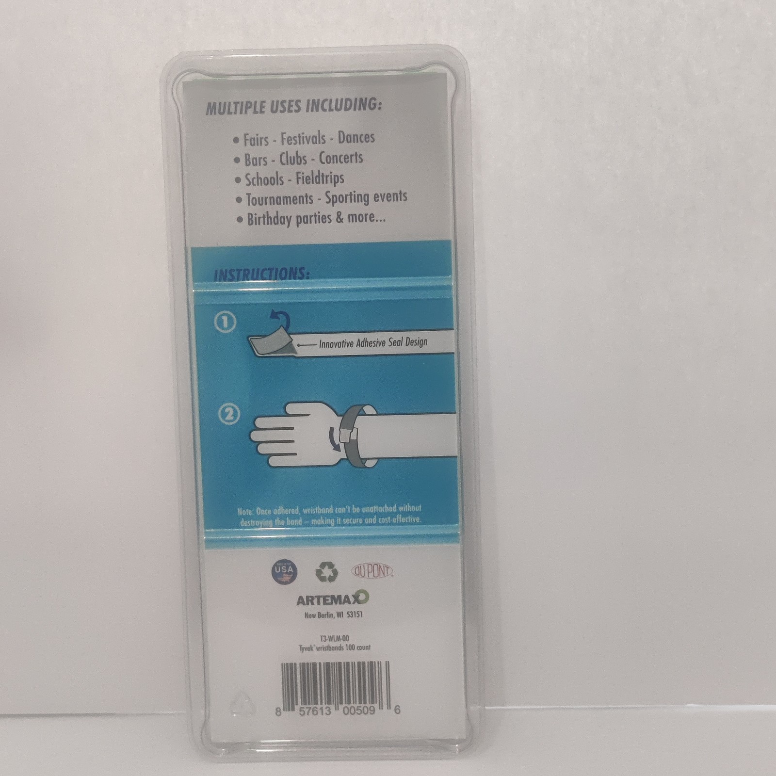 100 Count Wristbands for Events, Neon Green Tyvek Material, Security Bracelets