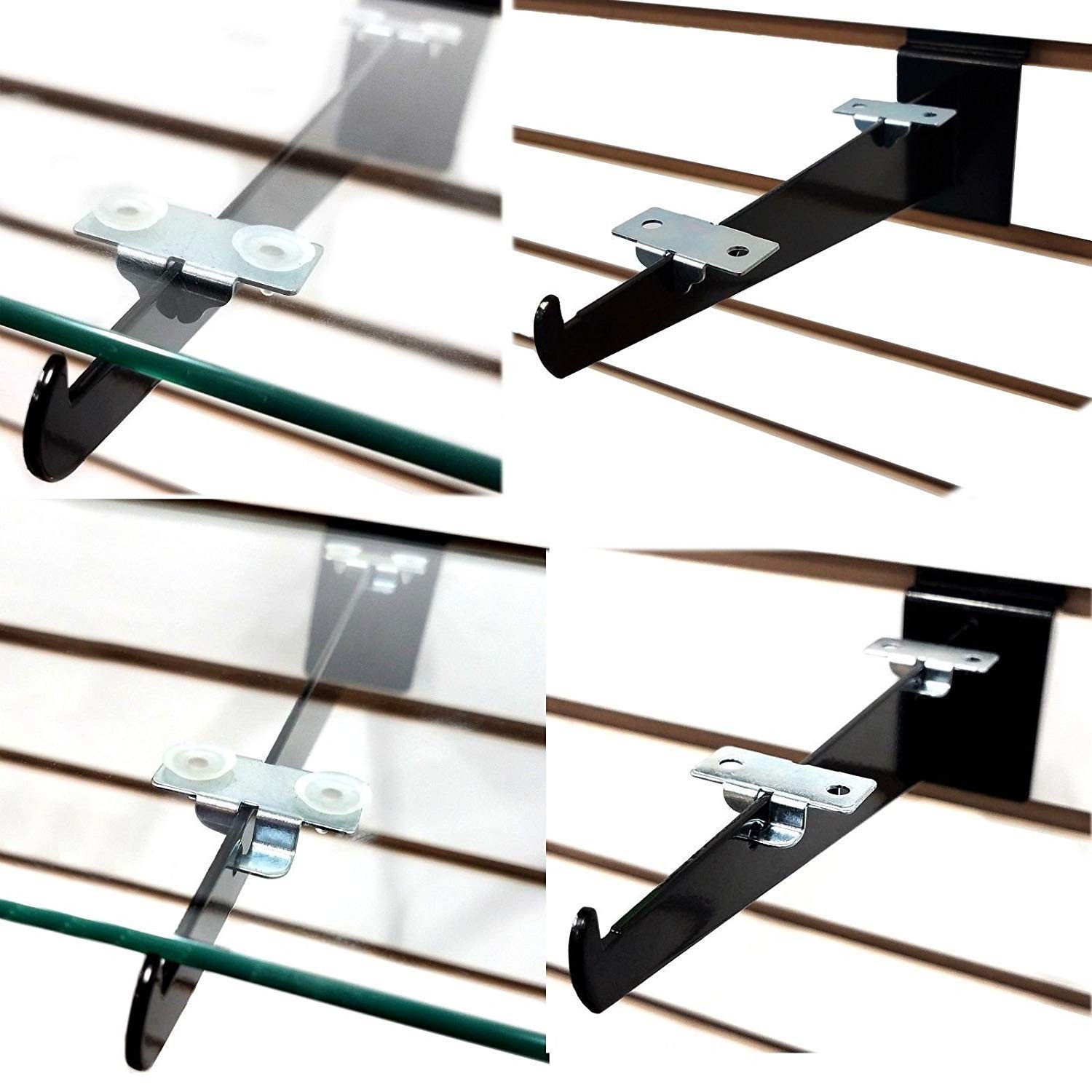 Center Shelf Rest Clip & Rubber Cushion for Brackets to Hang Glass, Wood Or M...