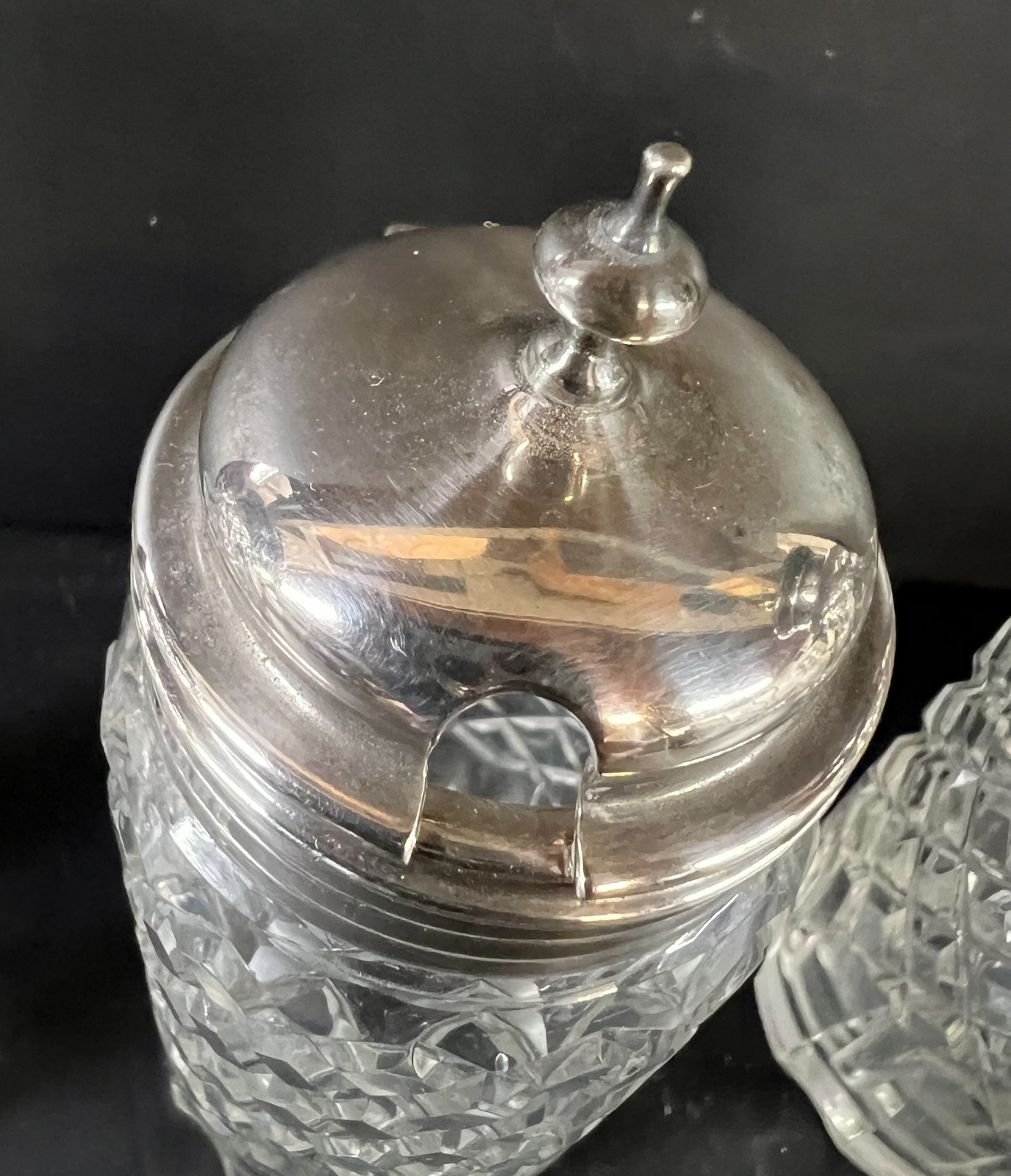 Victorian Silver Plated Martin Hall & Co Cut Glass Cruet Condiment Set c1880