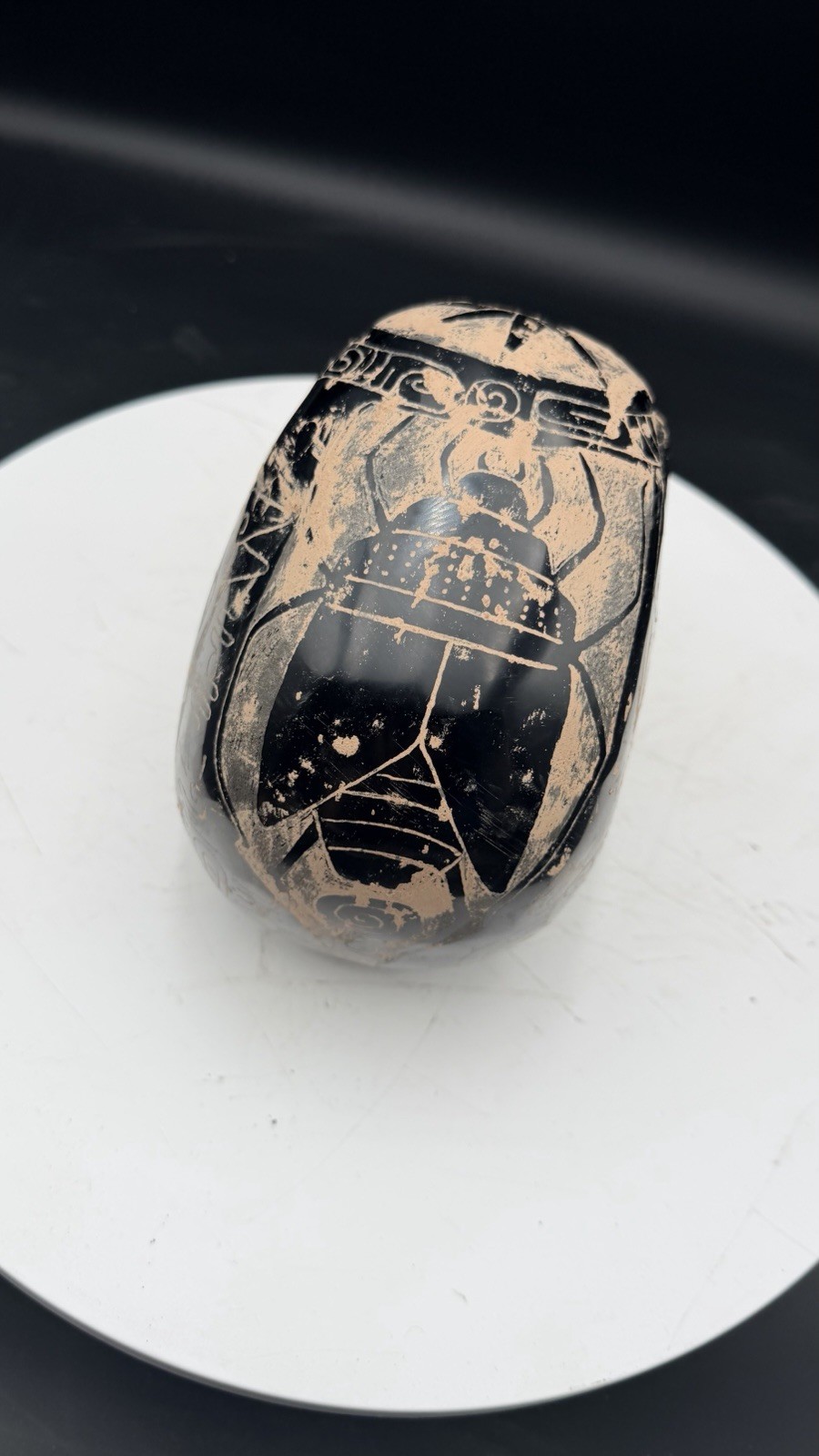 7 Kilo Guerrero Ancient Obsidian Crystal Skull Inlayed Gold Leaf Alien Ojuelos