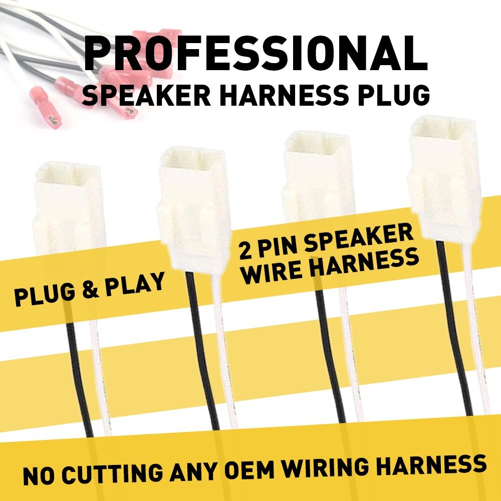 4X Speakers Door Connector Wiring Harness Plug Fits For 2007-2018 Jeep New