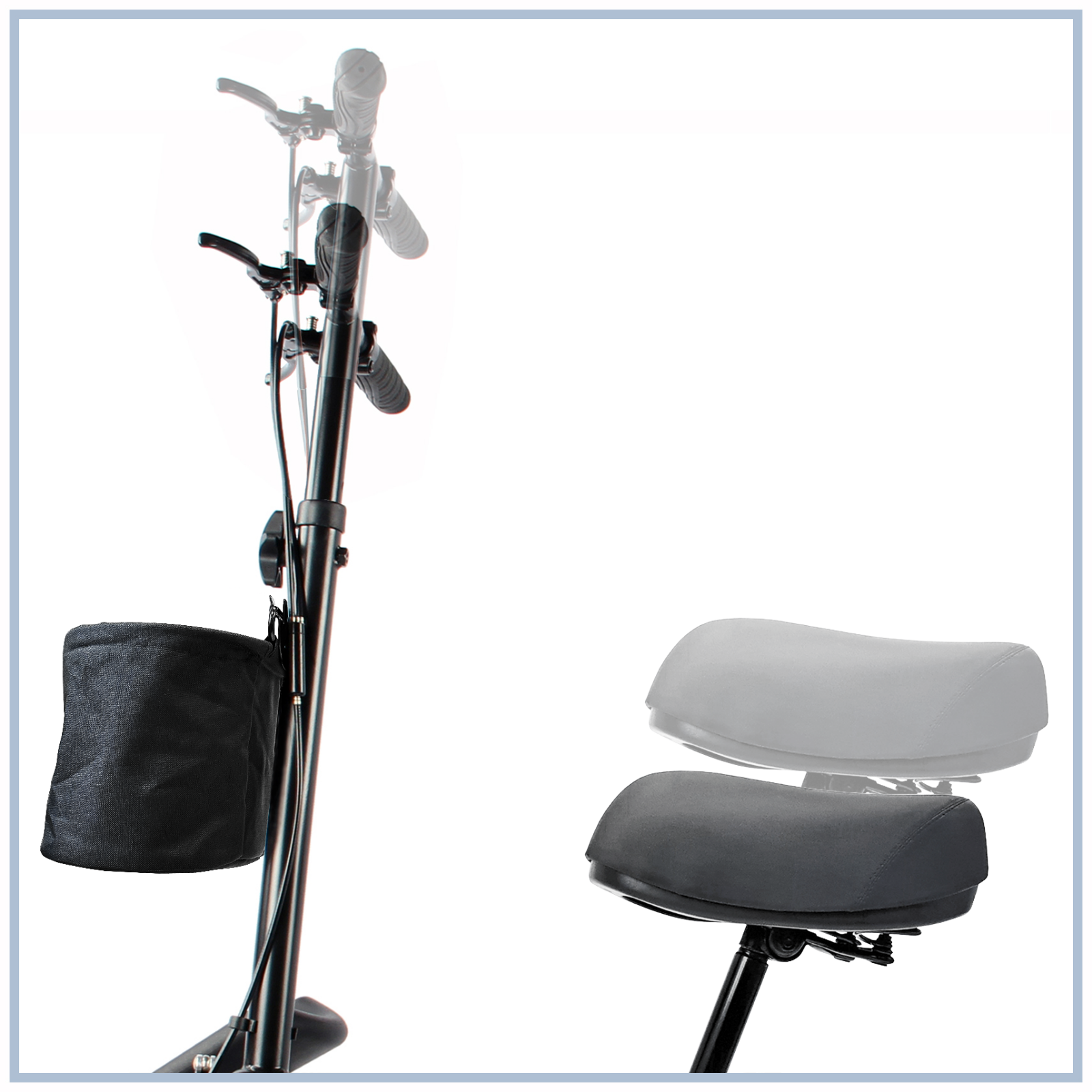 Tuffcare Smooth Seated Knee Scooter, Slow Propelled Mobility Knee Walker