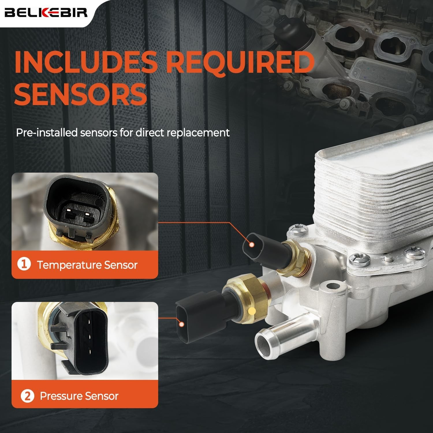 Aluminum Engine Oil Cooler Filter Housing For 17-18 Dodge Jeep Chrysler Ram 3.6L