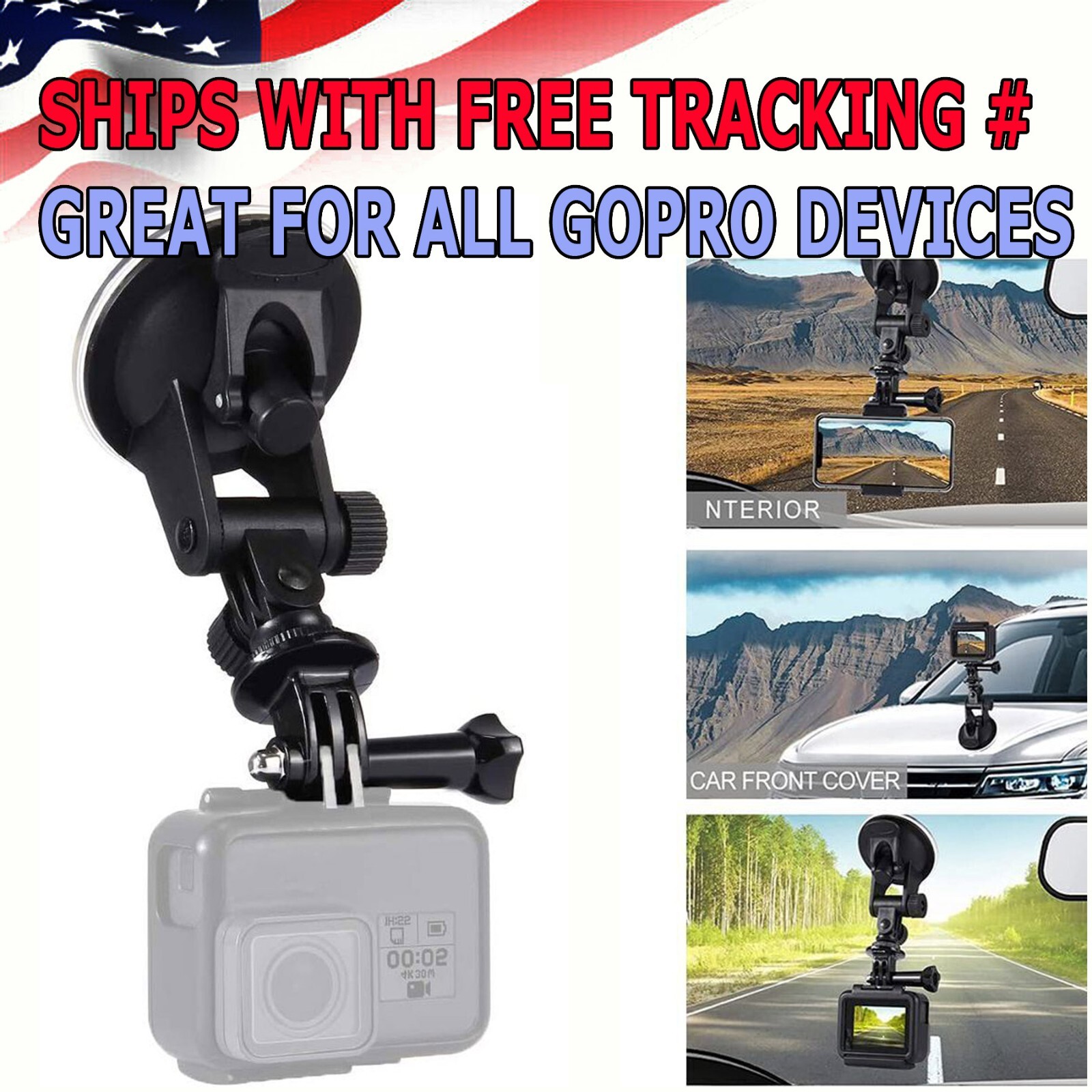 Windshield Suction Cup Car Mount Action Camera Bracket For GoPro Hero|DJI OSMO
