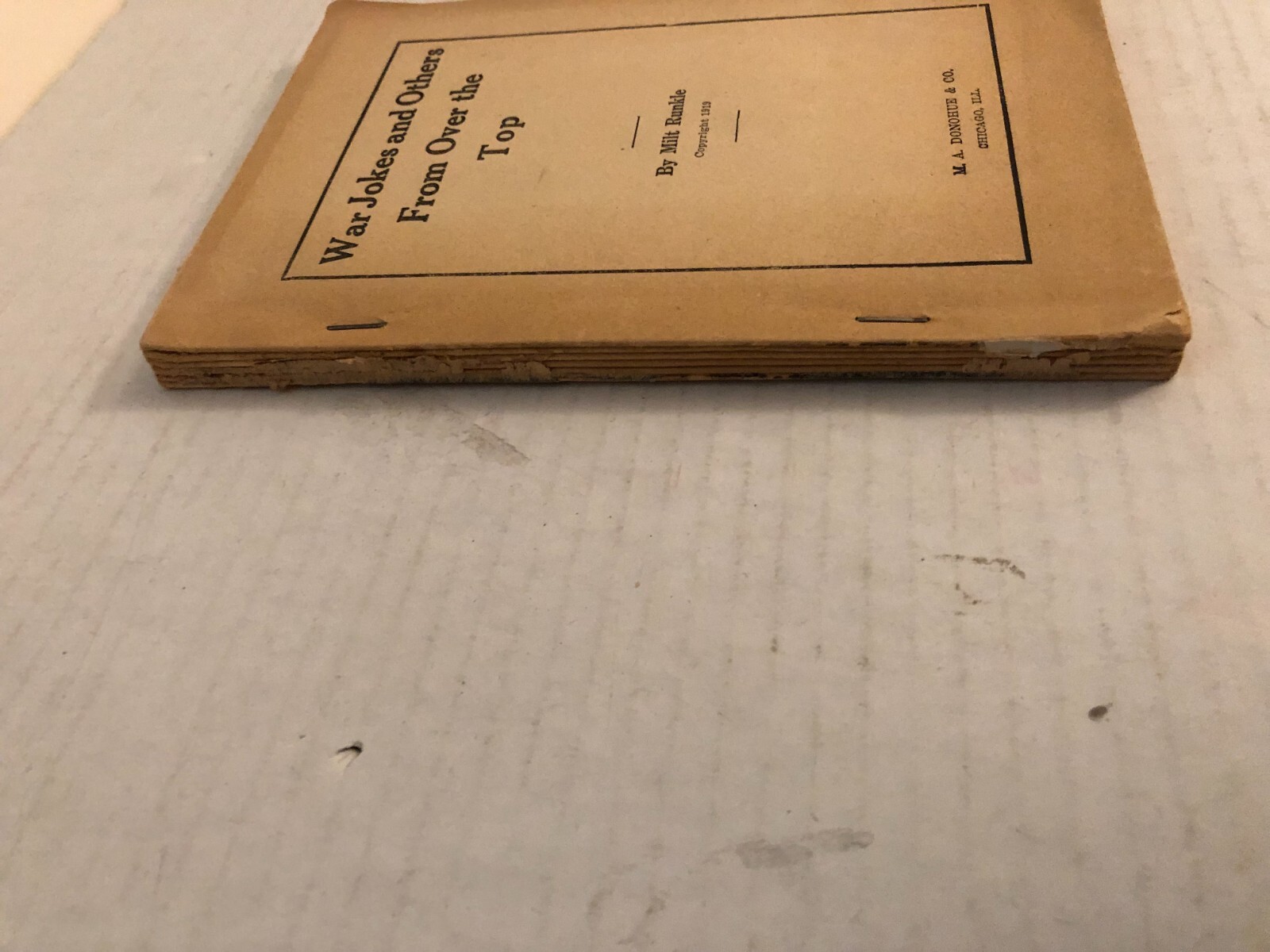 War Jokes and Others From Over The Top 1919 Milt Runkle