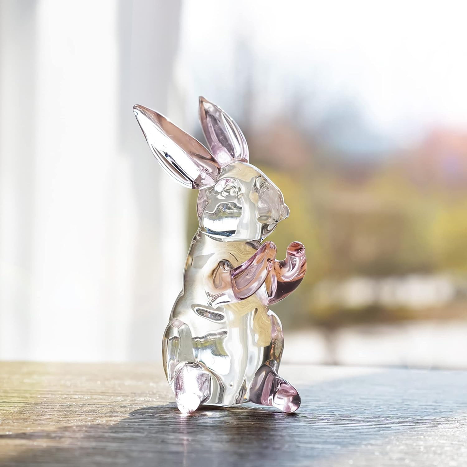 HDCRYSTALGIFTS 3.5Inch Crystal Rabbit Bunny Figurine Collectibles Spring Easter