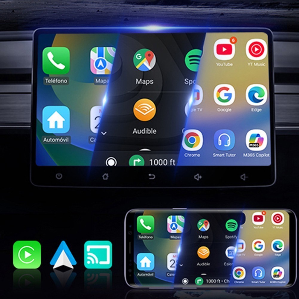 2026 Carplay Adapter Wired to Wireless CarPlay Android Auto Mirror Link 4-IN-1