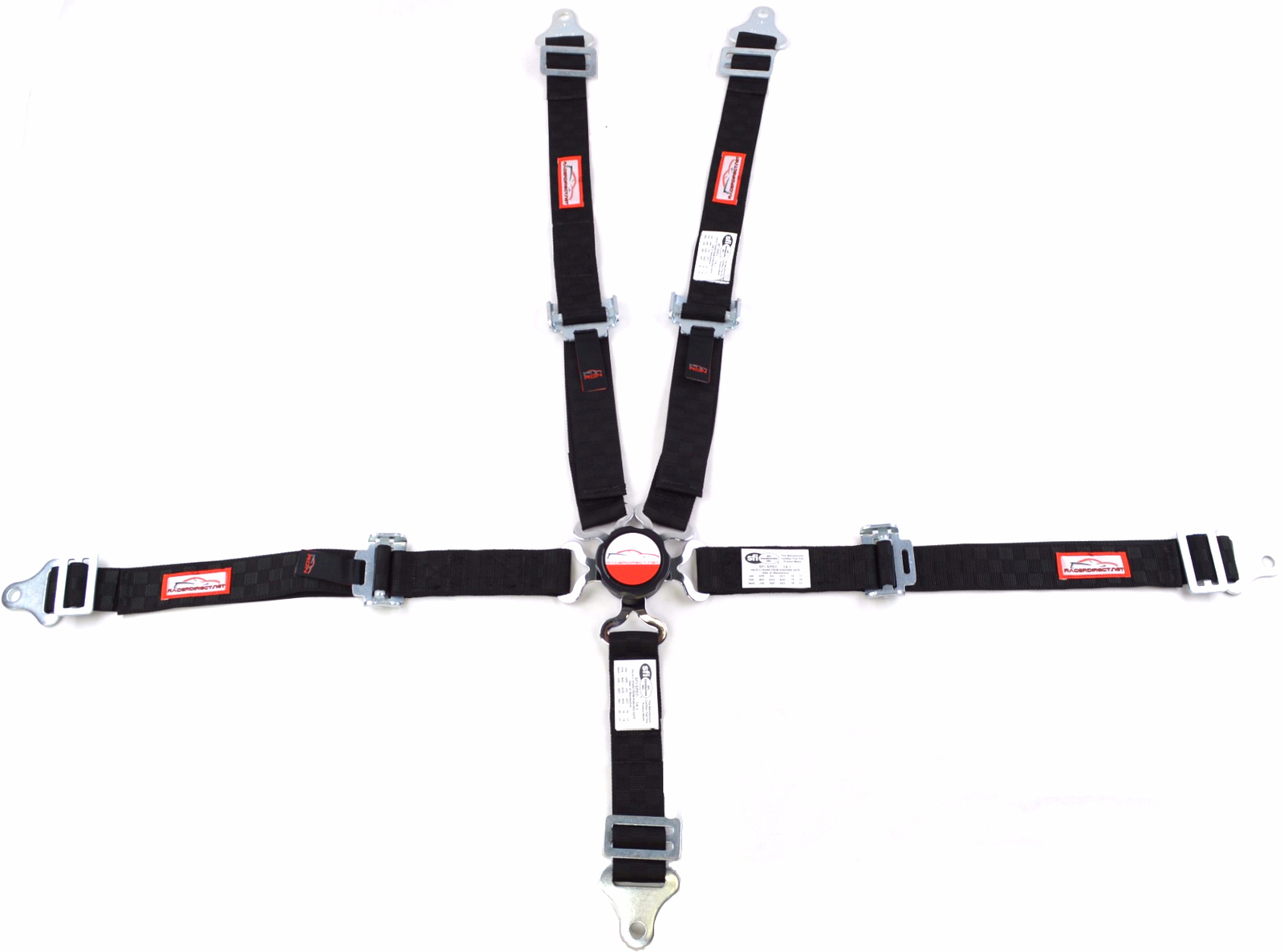 JR RACING HARNESS 2" SFI 16.1 UNIVERSAL CAM LOCK BLACK CHECKERBOARD RACERDIRECT