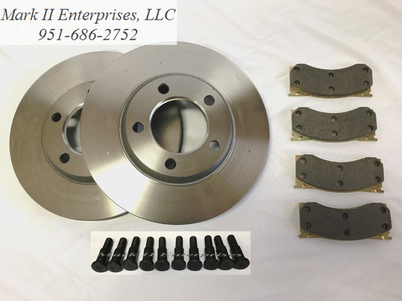 1965 - 1969 Lincoln Disc Brake Rotors Rotor with 10 Studs and Brake Pads SET NEW