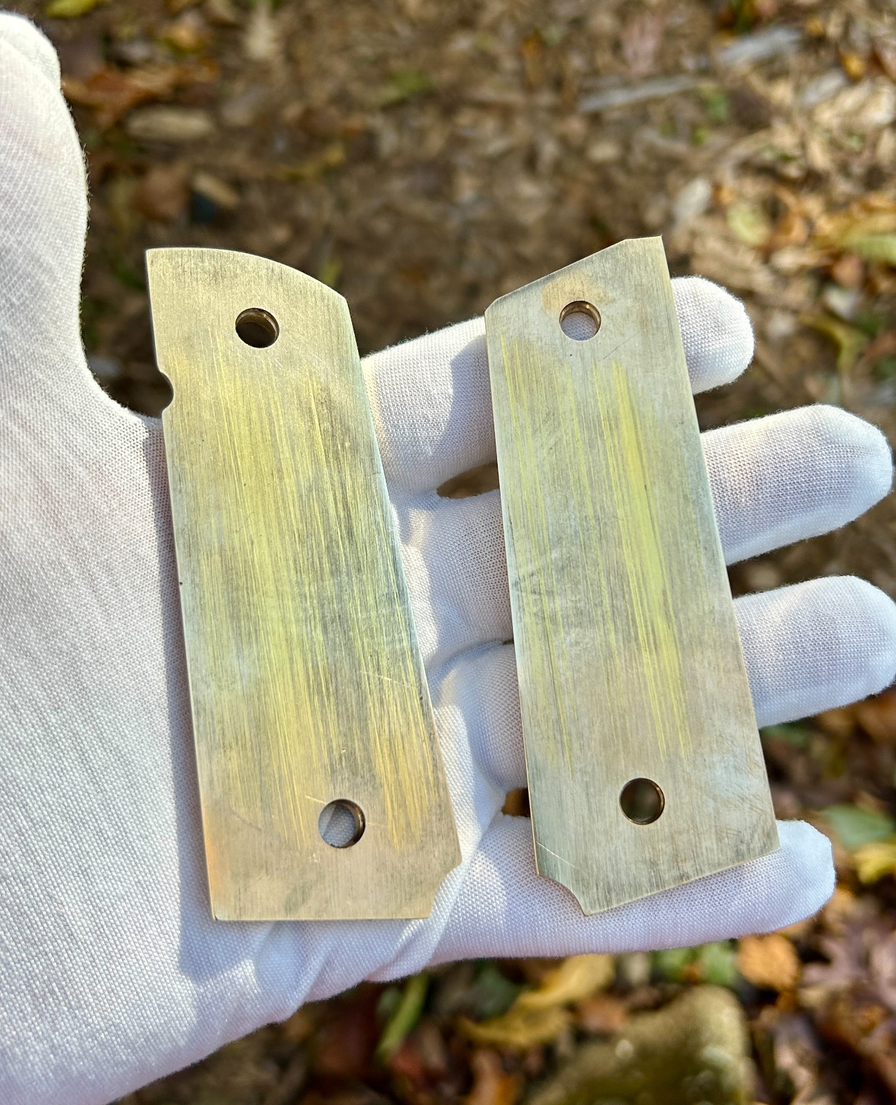 Brass Engraved 1911 Full Size Grips - Pinup Girl Design - Made in USA